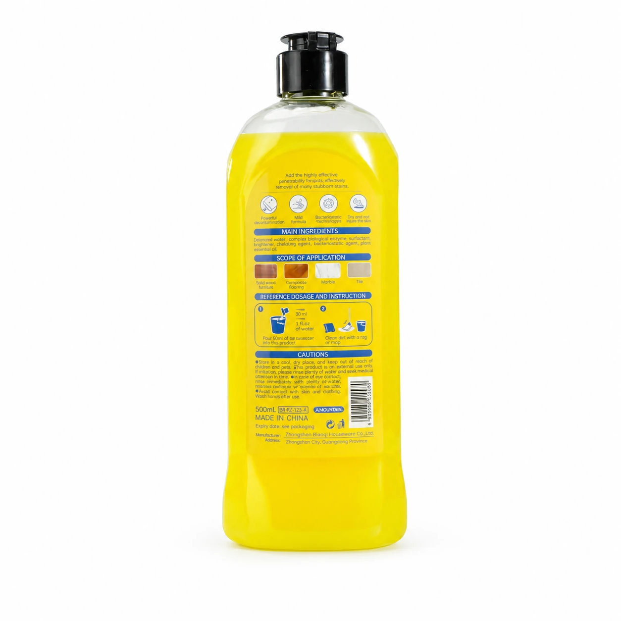 Daily Floor Cleaner lemon back view
