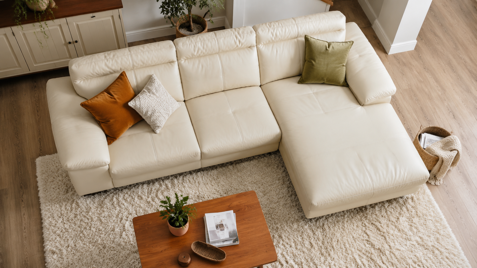 Clean portable air conditioner placed in a home environment