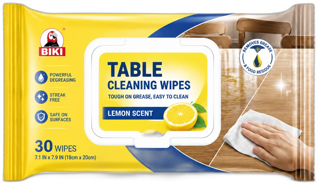 Dining Table Cleaning Wipes Soft Pack product for portable table cleaning