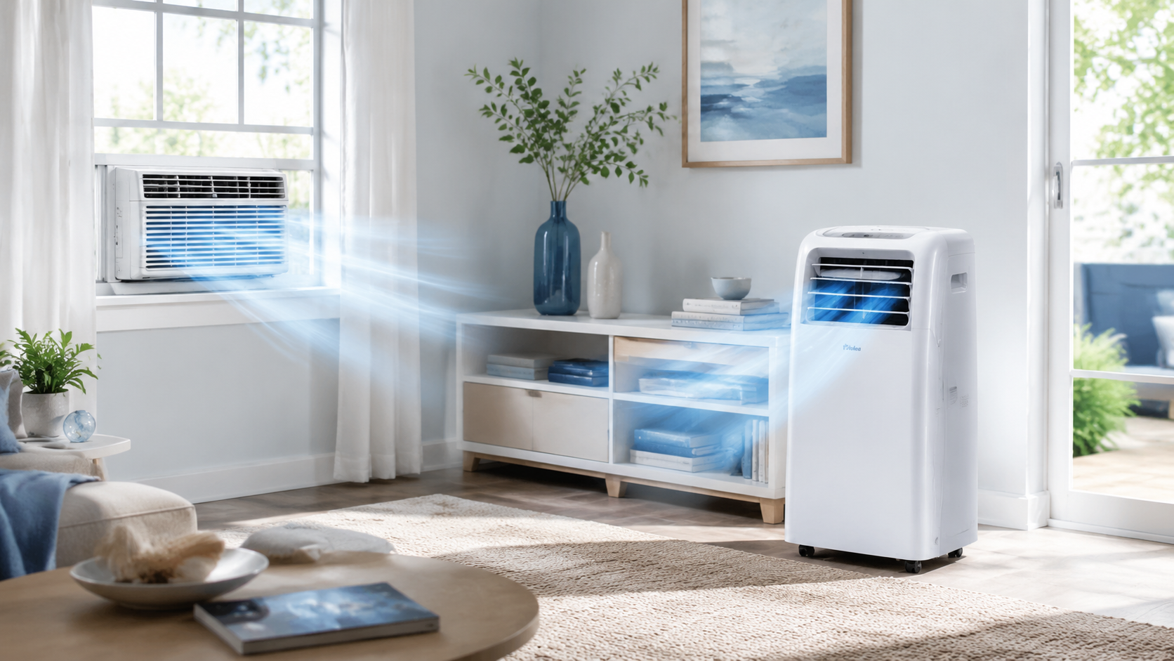 Window and portable air conditioners in a clean home environment