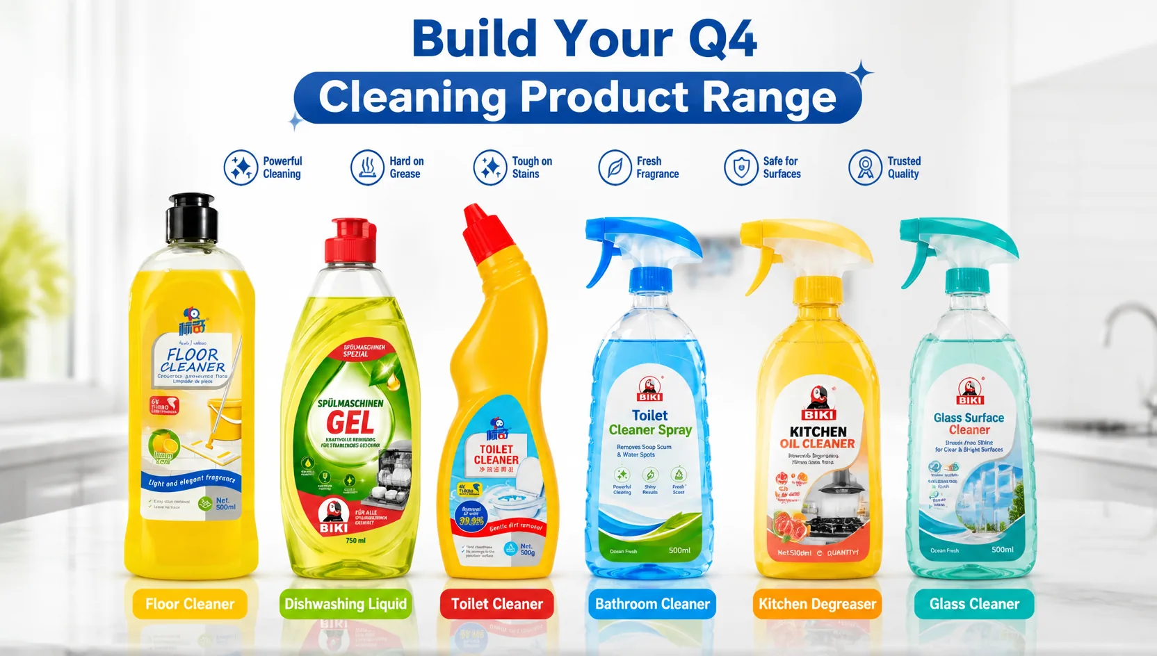 Buyer checklist for household cleaning product order planning