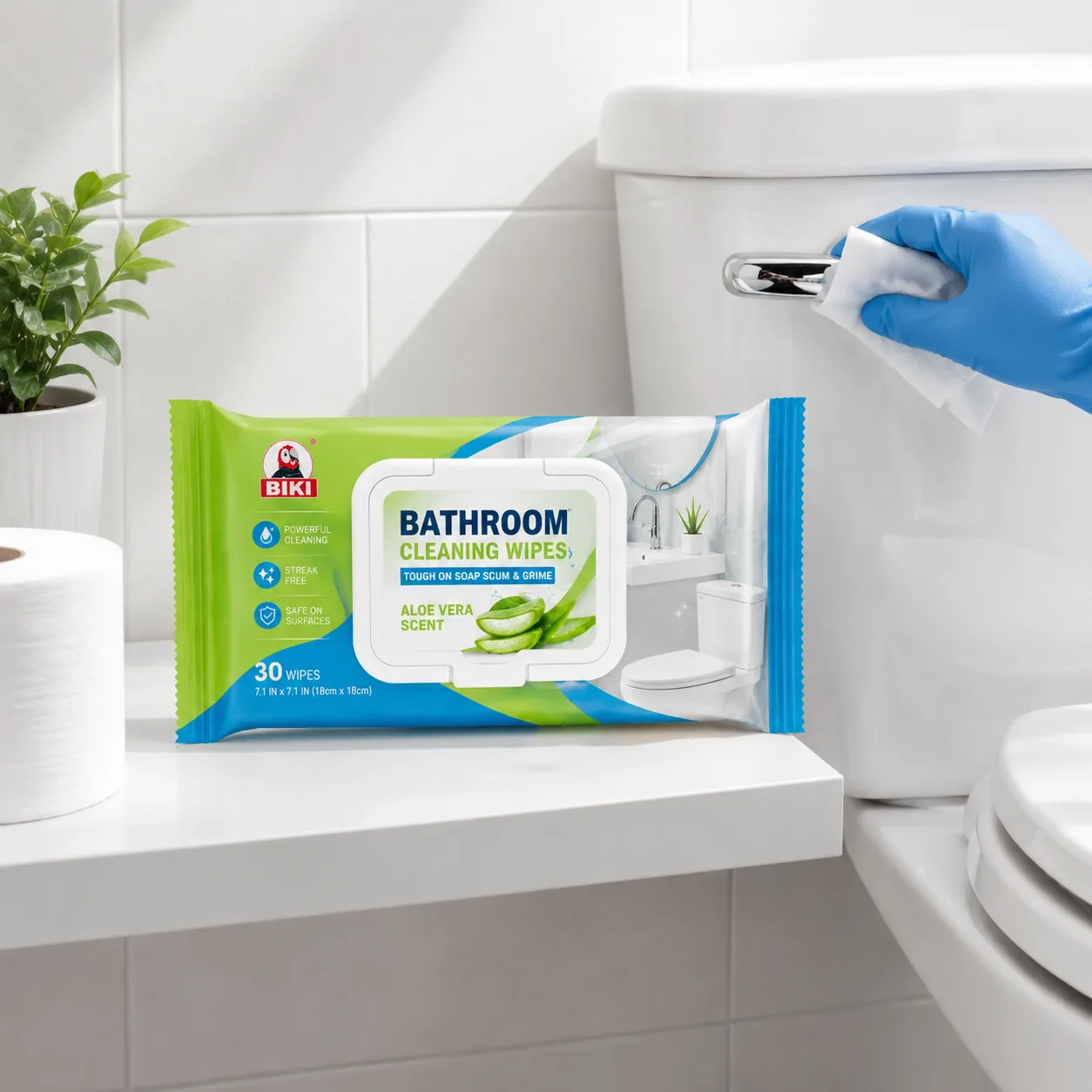Bathroom Toilet Wipes Soft Pack Bathroom Display | BIKI Home Care