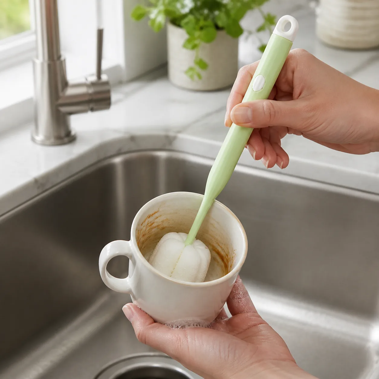 Cup Cleaning Sponge Coffee Mug Stain Cleaning | BIKI Home Care