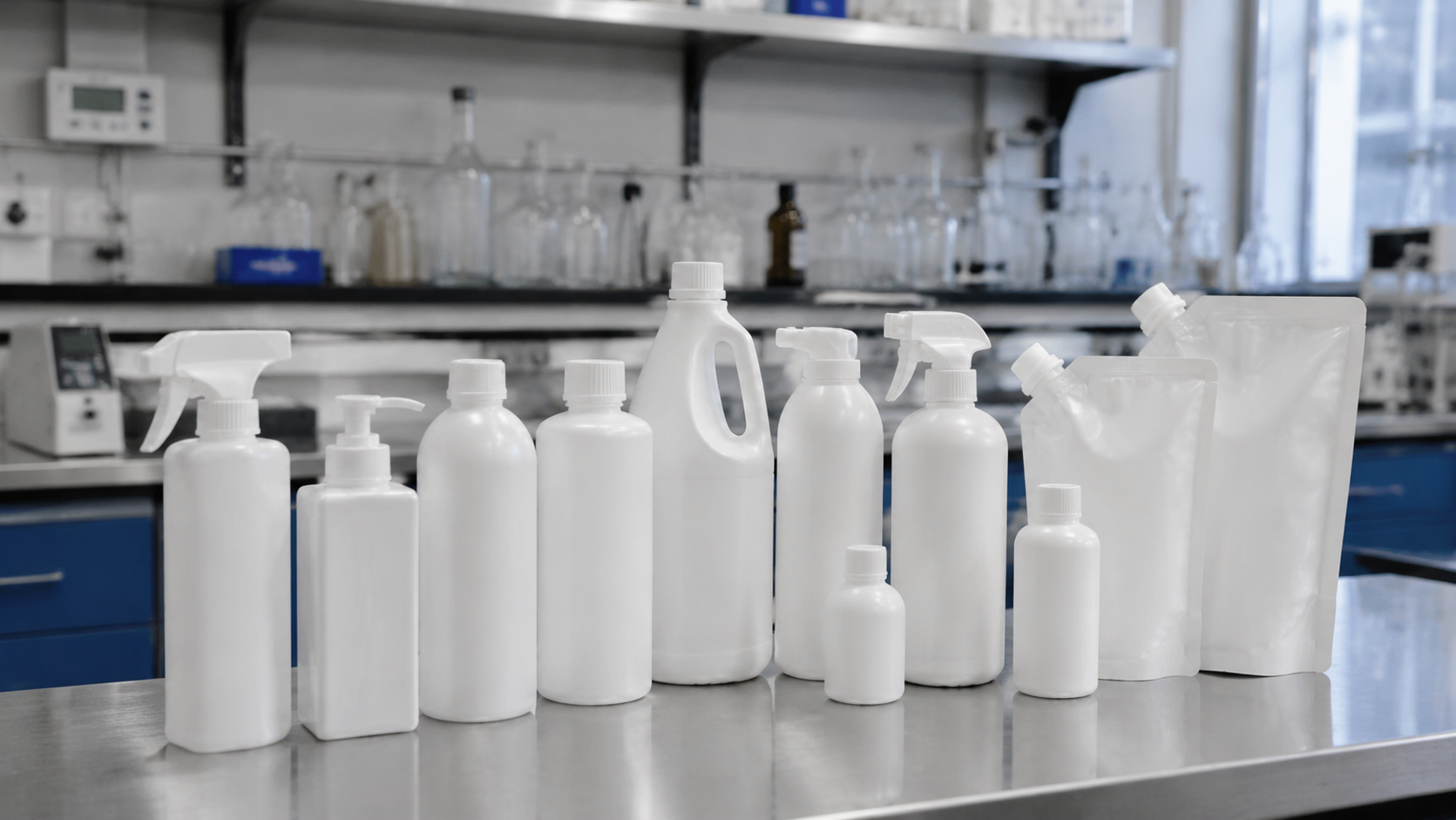 Custom bottle packaging options for private label cleaning products
