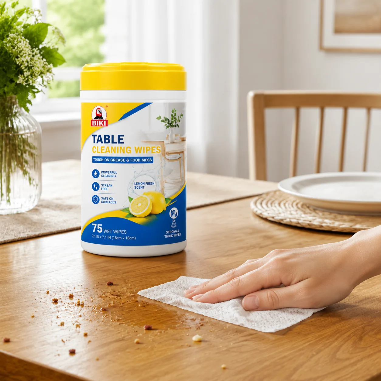 Dining Table Wipes Canister Crumb Cleaning | BIKI Home Care
