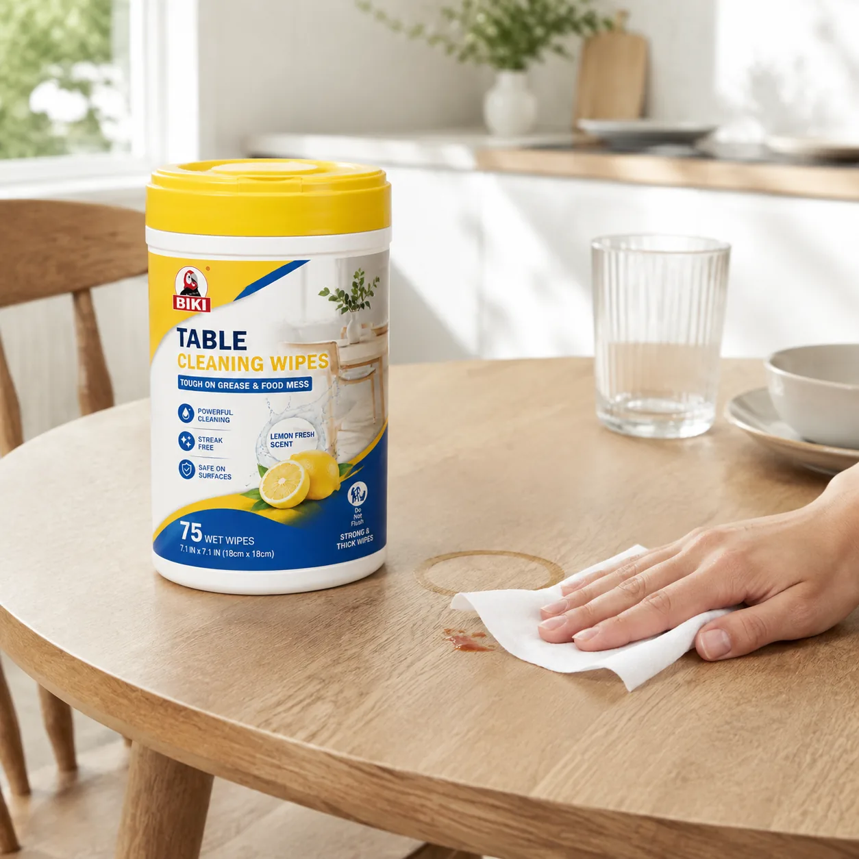 Dining Table Wipes Canister Daily Wiping | BIKI Home Care