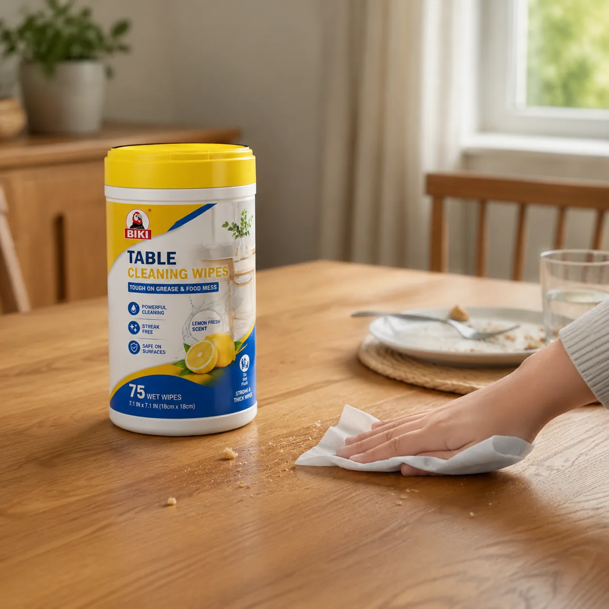 Dining Table Wipes Canister Table Cleaning | BIKI Home Care