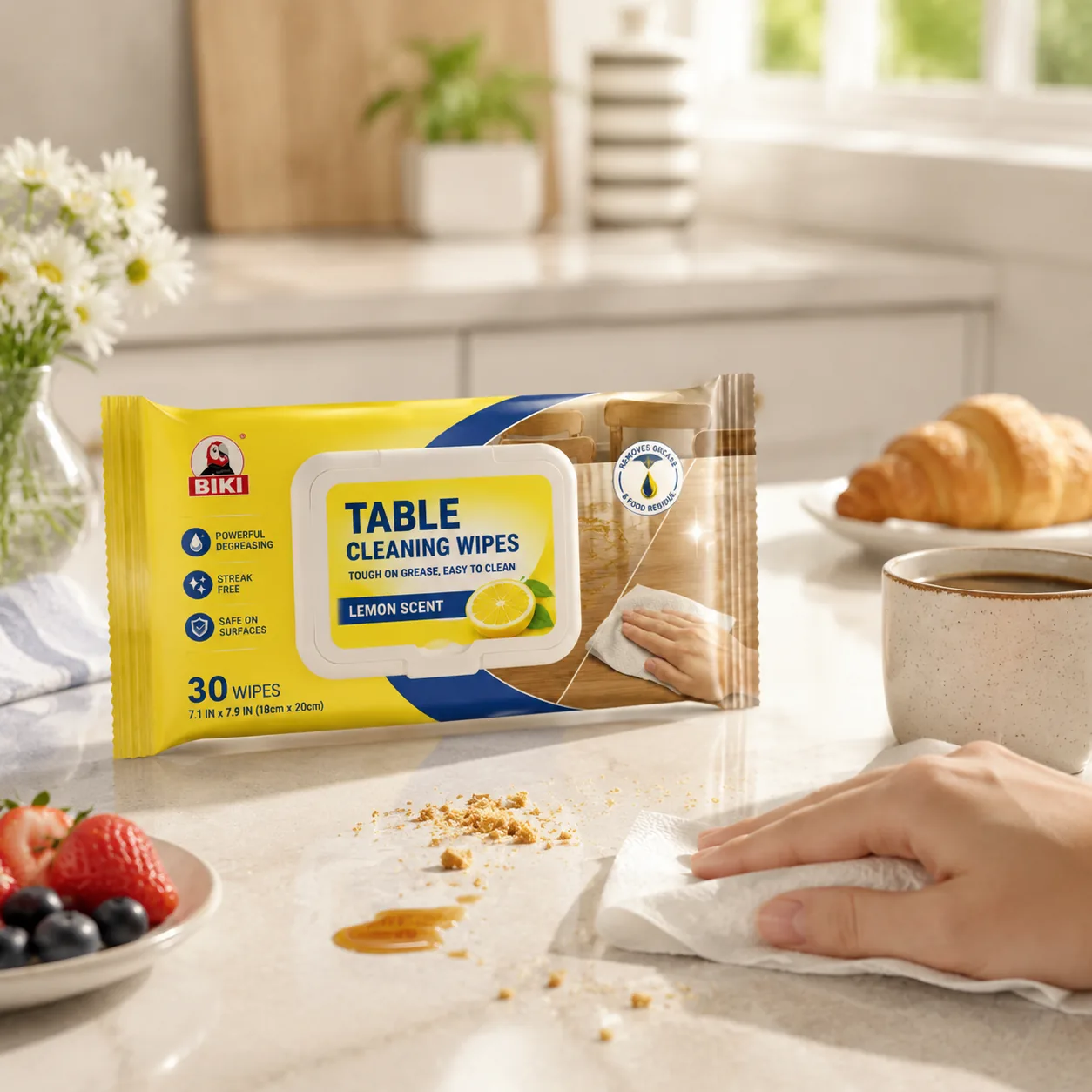Dining Table Wipes Soft Pack Food Crumb Cleaning | BIKI Home Care