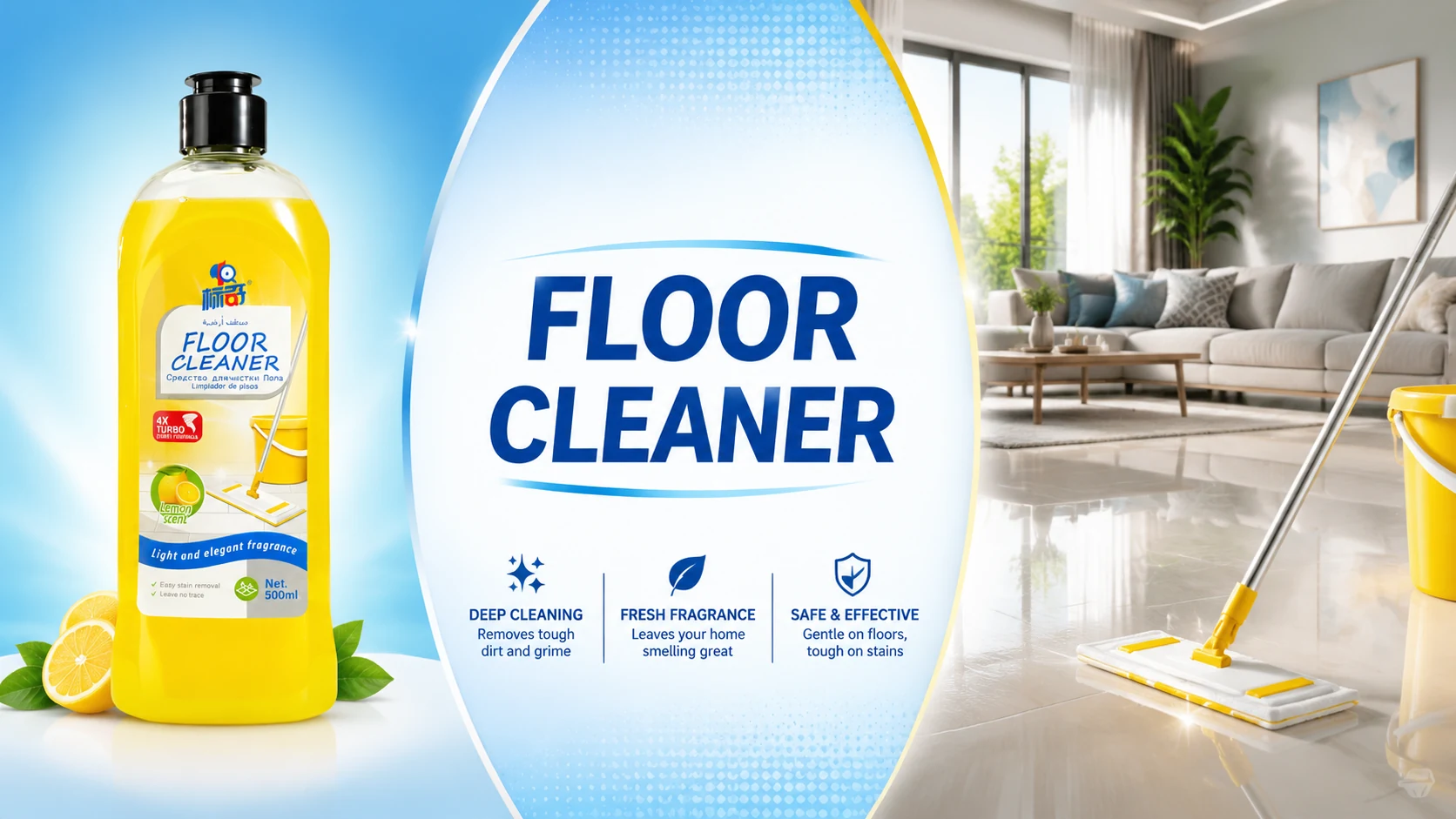 Floor cleaner bottle for daily household mopping