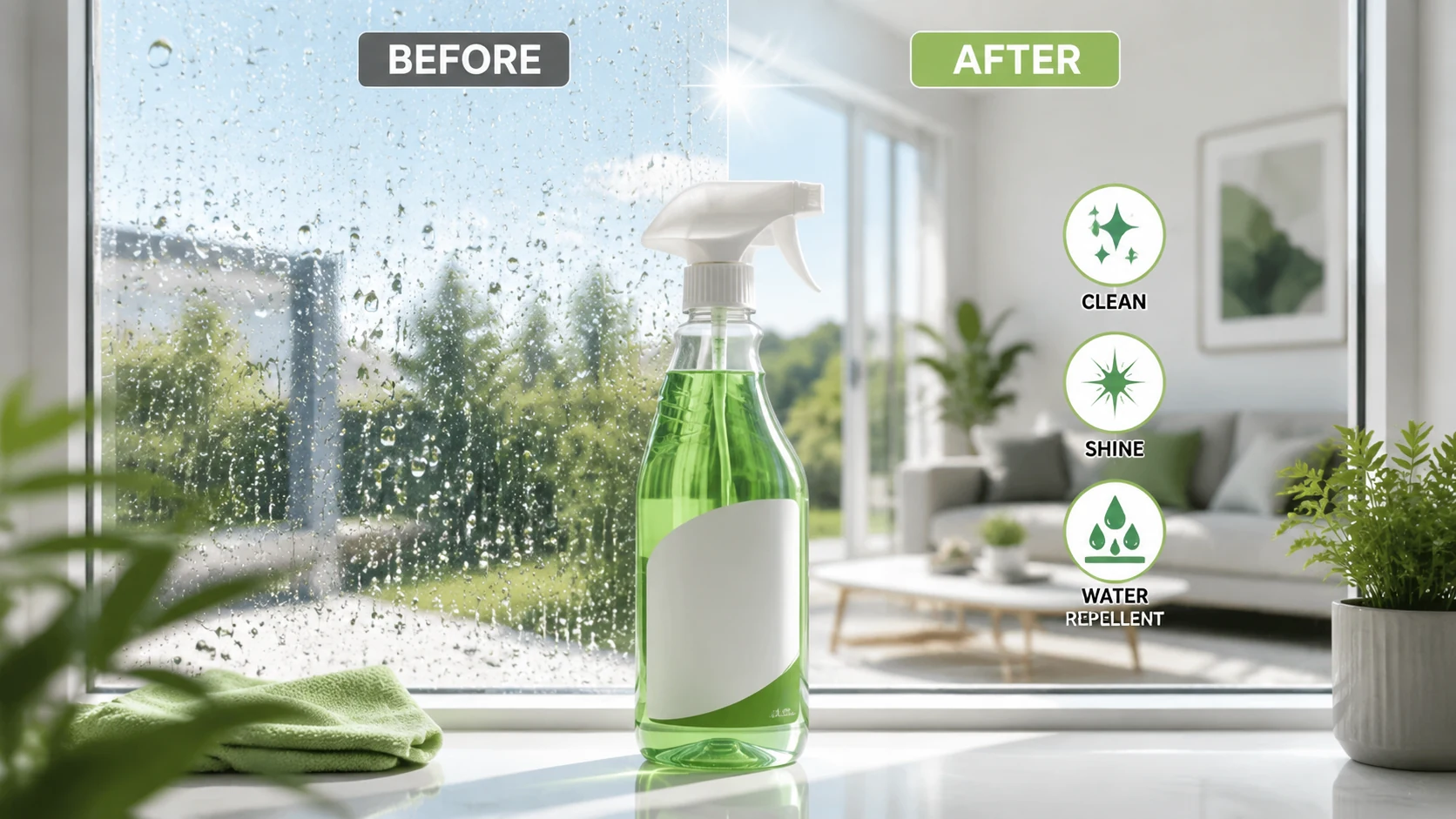 Glass cleaner for streak-free windows and mirrors