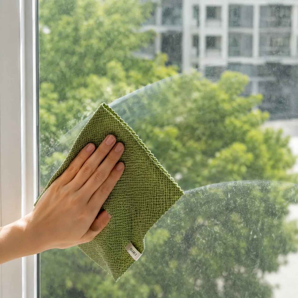 Glass Cleaning Microfiber Towel Living Room Window Fingerprint Cleaning | BIKI Home Care