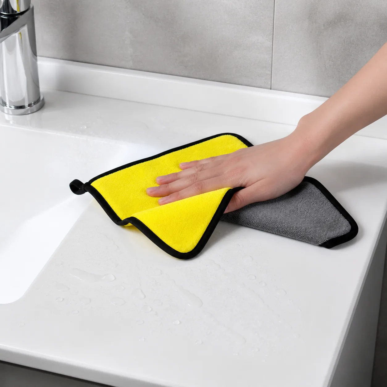 High Absorbency Cleaning Towel Bathroom Sink Water Droplet Drying | BIKI Home Care