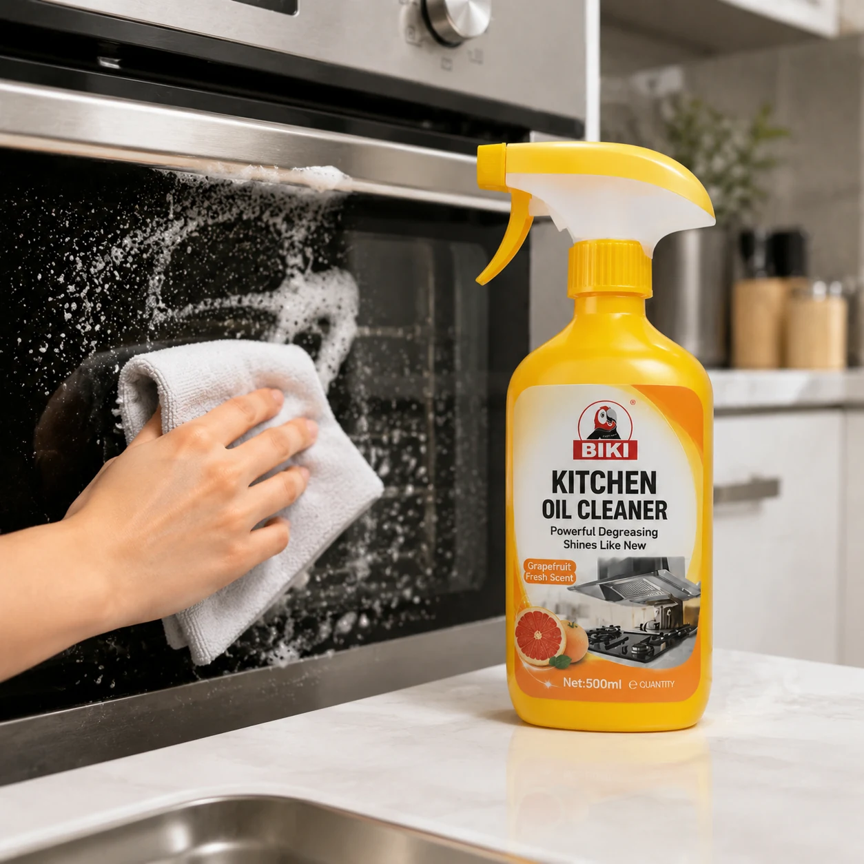 Kitchen Degreaser 2 Oven Door Wiping | BIKI Home Care