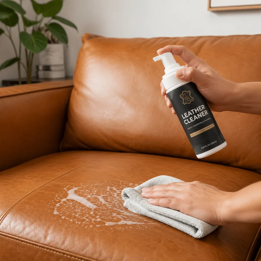 Leather cleaner bottle for furniture care