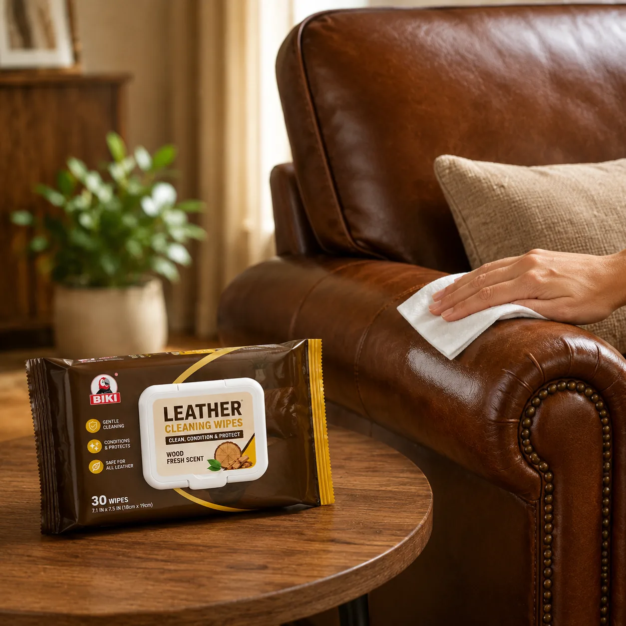 Leather Furniture Wipes Armchair Cleaning | BIKI Home Care