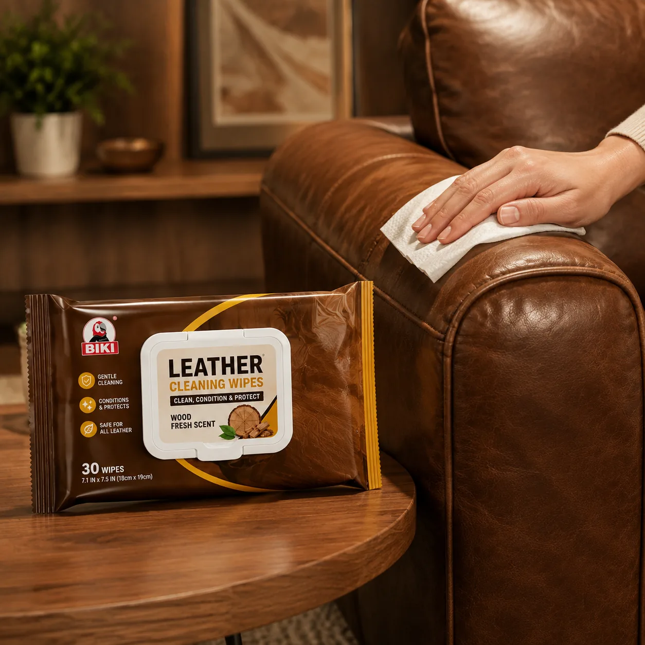 Leather Furniture Wipes Sofa Seat Cleaning | BIKI Home Care