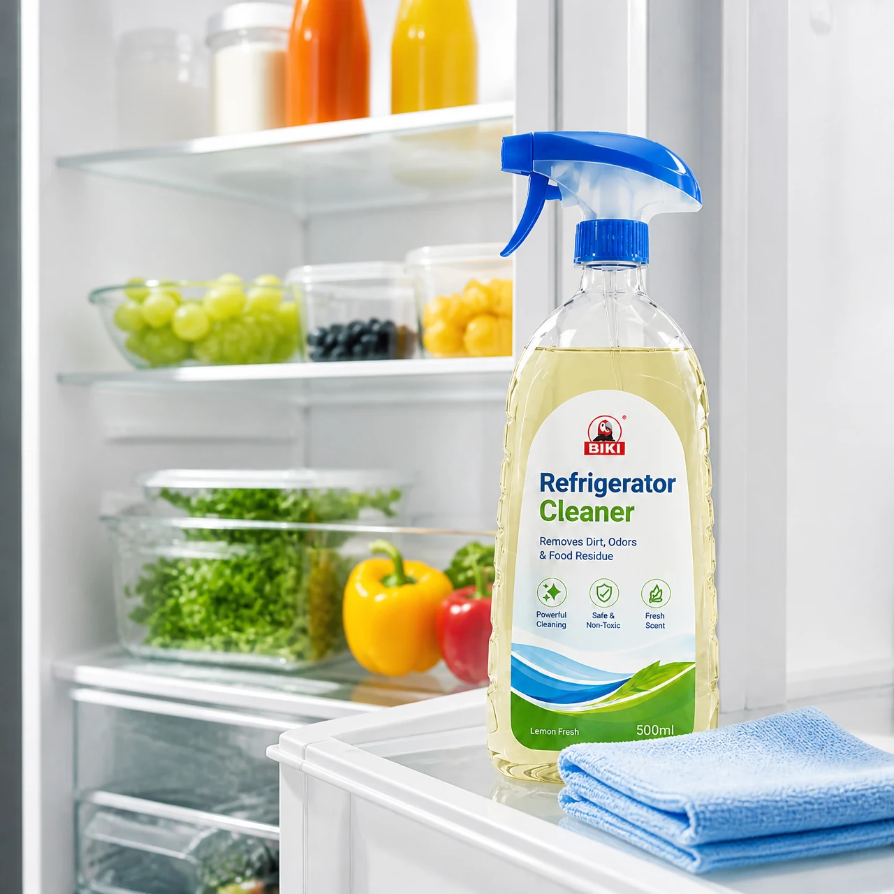 Refrigerator Cleaner Spray Clean Fridge Result | BIKI Home Care
