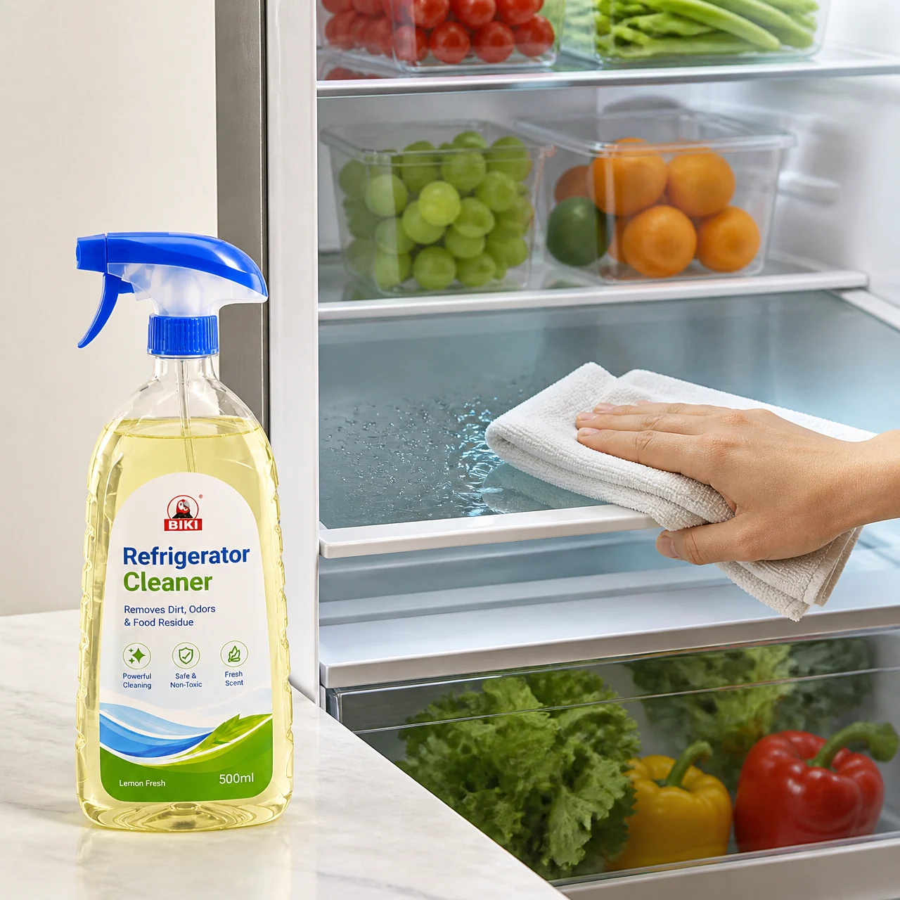 Refrigerator Cleaner Spray Shelf Wiping | BIKI Home Care