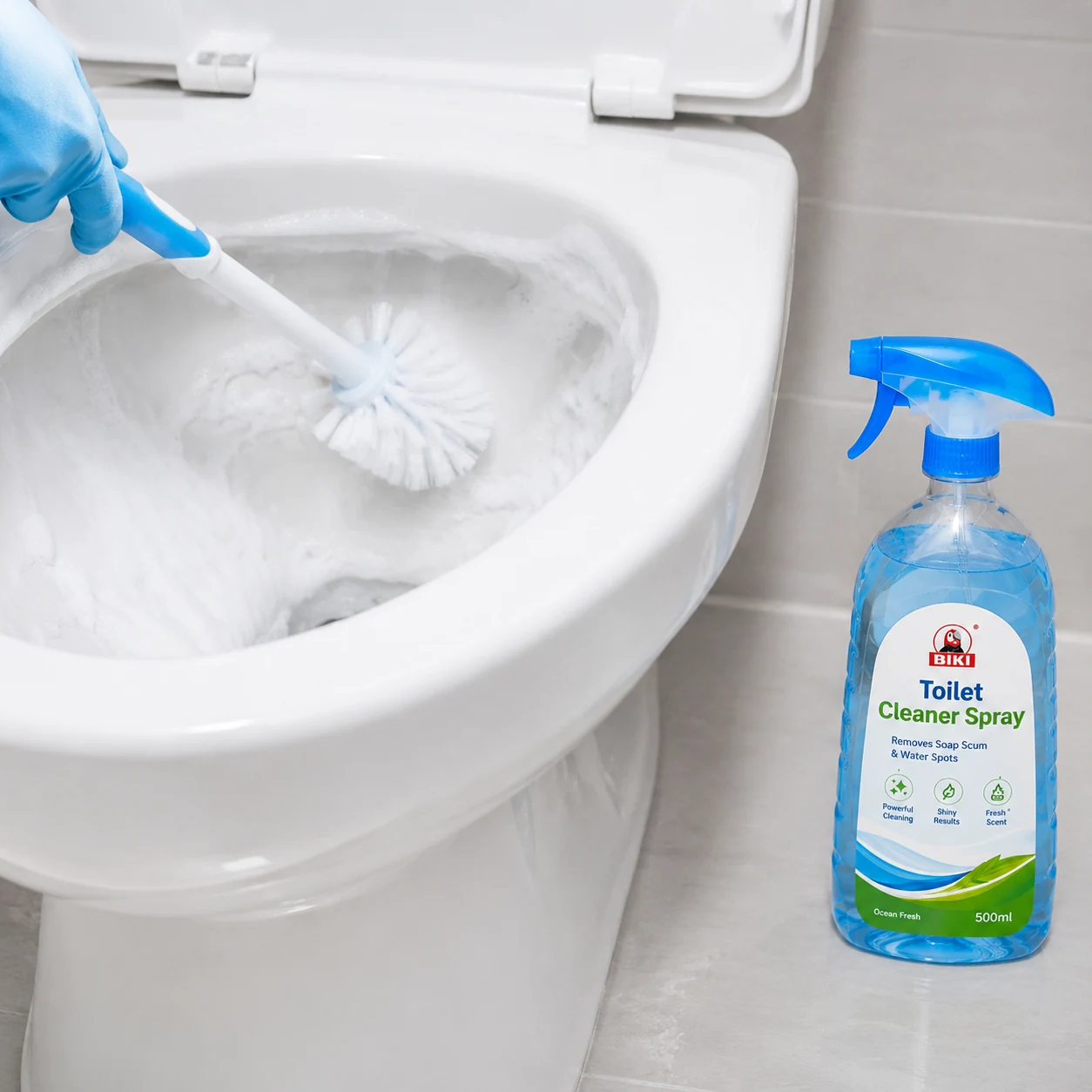 Toilet Cleaner Spray Brush Scrubbing | BIKI Home Care