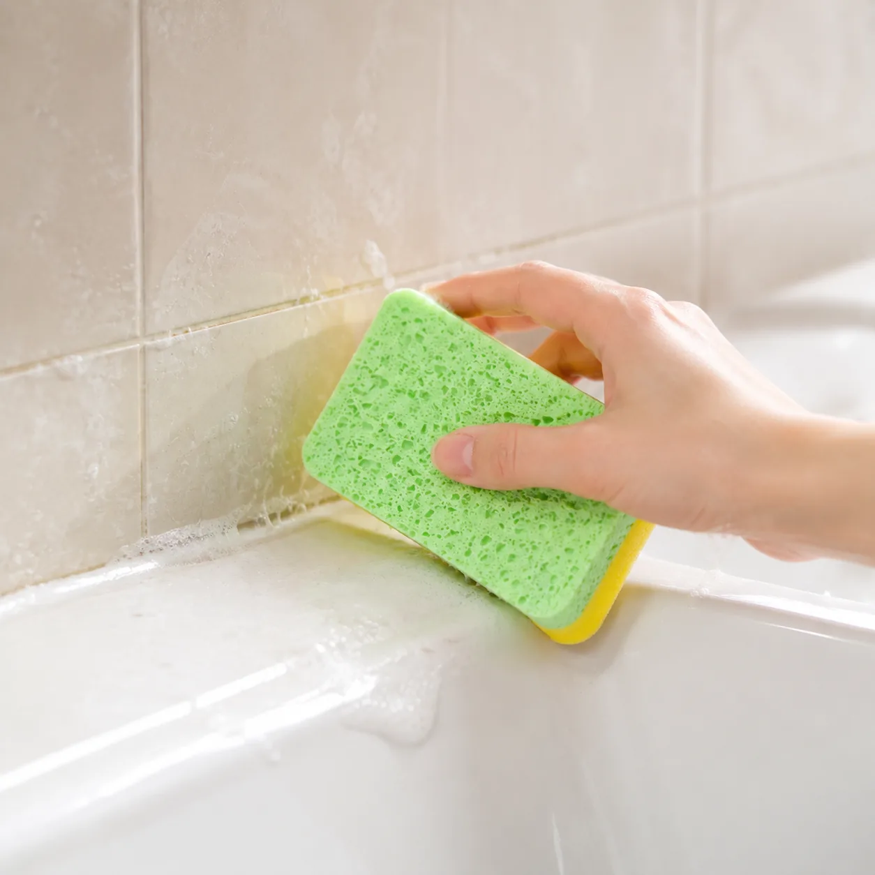 Wood Pulp Cellulose Cleaning Sponge Bathroom Tile Soap Scum Cleaning | BIKI Home Care