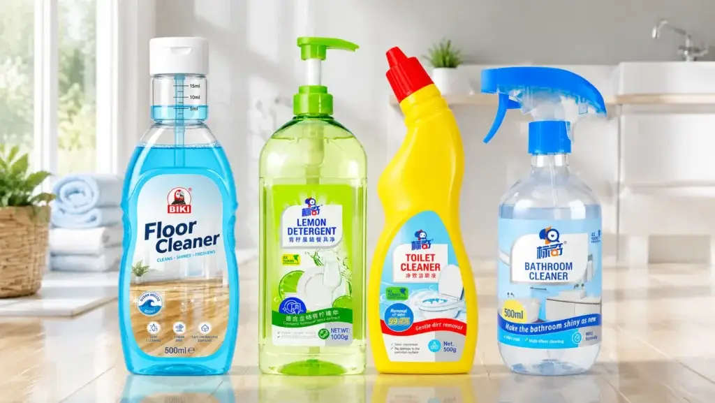 Floor cleaner dishwashing liquid toilet cleaner and bathroom cleaner range